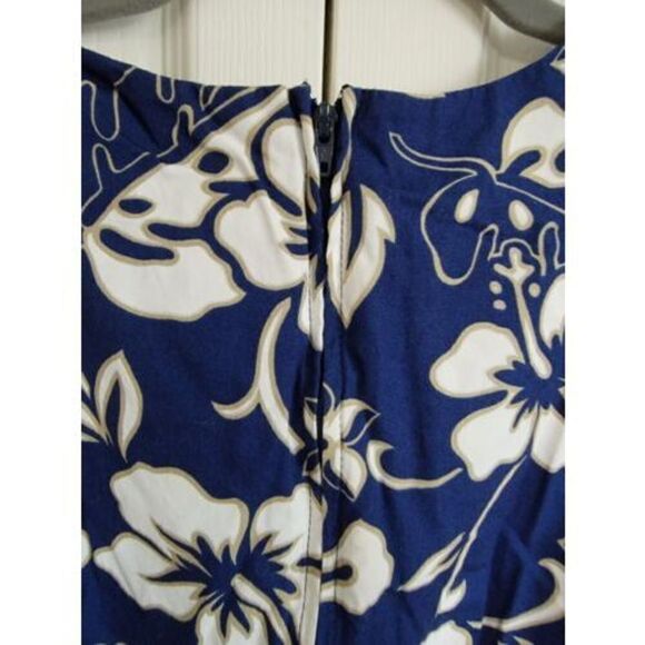 Hilo Hatties Hawaiian Original Maxi Dress 2 Blue Tropical Long Sleeveless Cotton - Picture 4 of 6